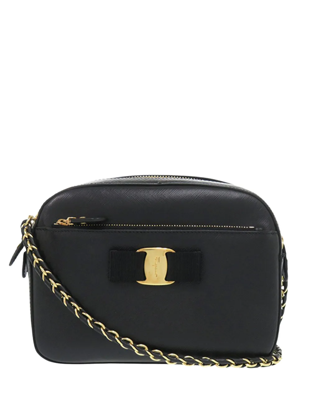 Ferragamo Pre-Owned 2010-2026 Leather Vara Bow Lydia Camera Bag crossbody bag - Black