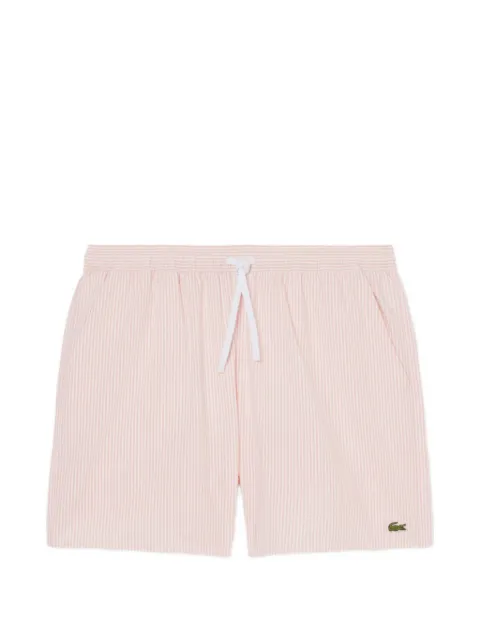 Lacoste striped drawstring swim shorts