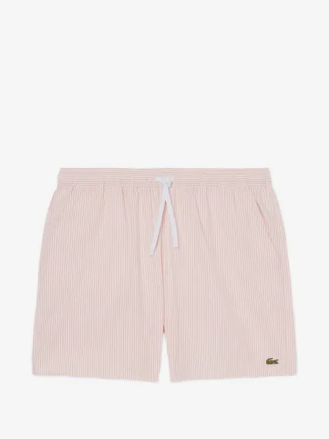 Lacoste striped drawstring swim shorts