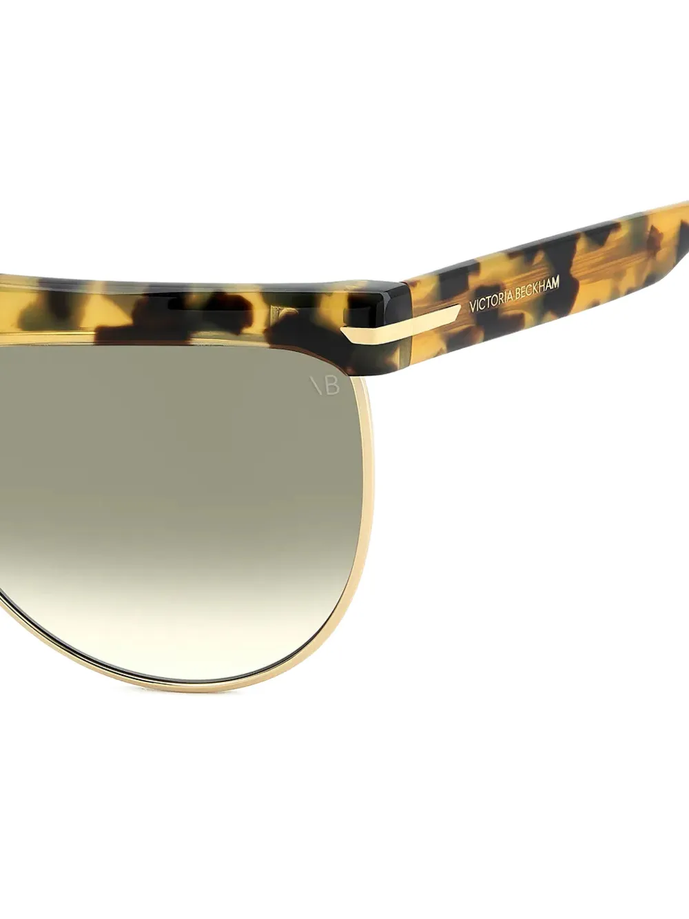 Victoria Beckham Eyewear Zonnebril met geometrisch montuur met schildpadschild design Bruin