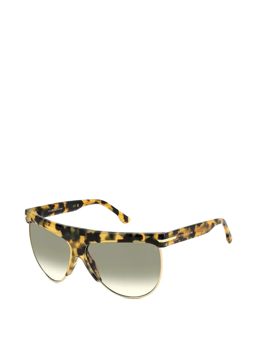 Victoria Beckham Eyewear Zonnebril met geometrisch montuur met schildpadschild design Bruin