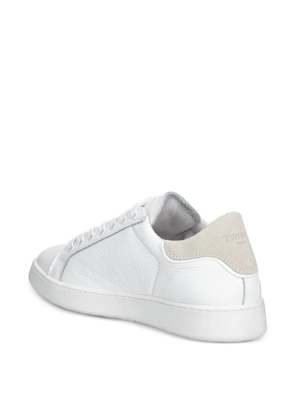 TWINSET Leren sneakers met vlakken Wit
