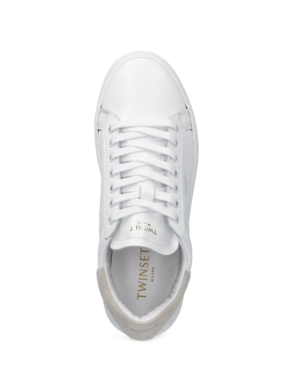 TWINSET Leren sneakers met vlakken Wit