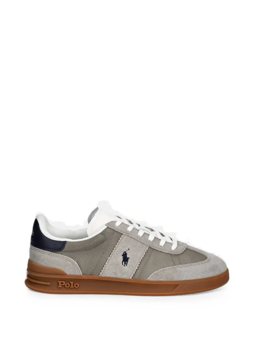 Polo Ralph Lauren panelled suede-trim sneakers - Grigio