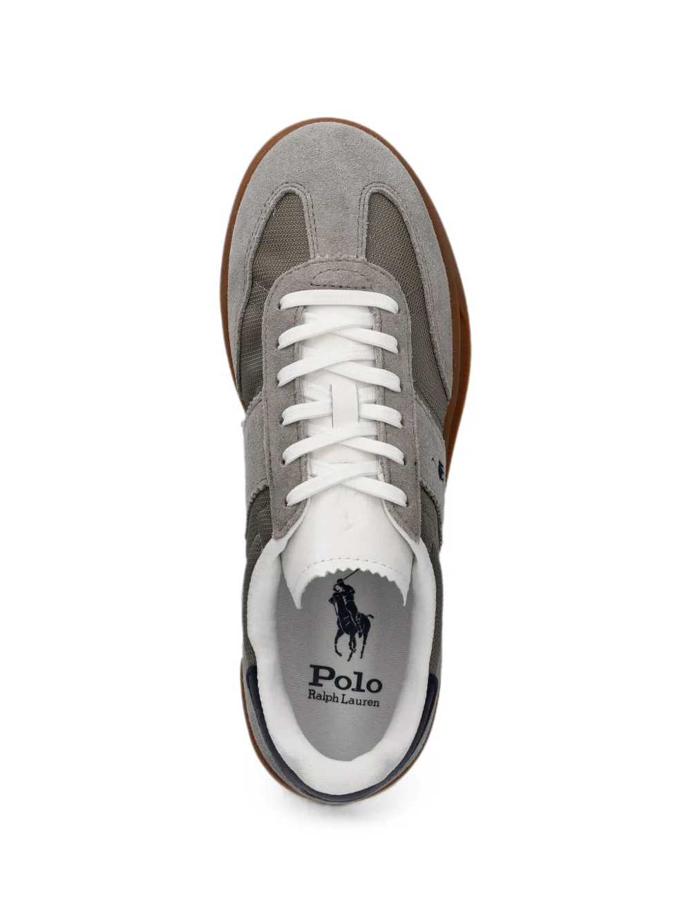 Polo Ralph Lauren panelled suede-trim sneakers Grijs
