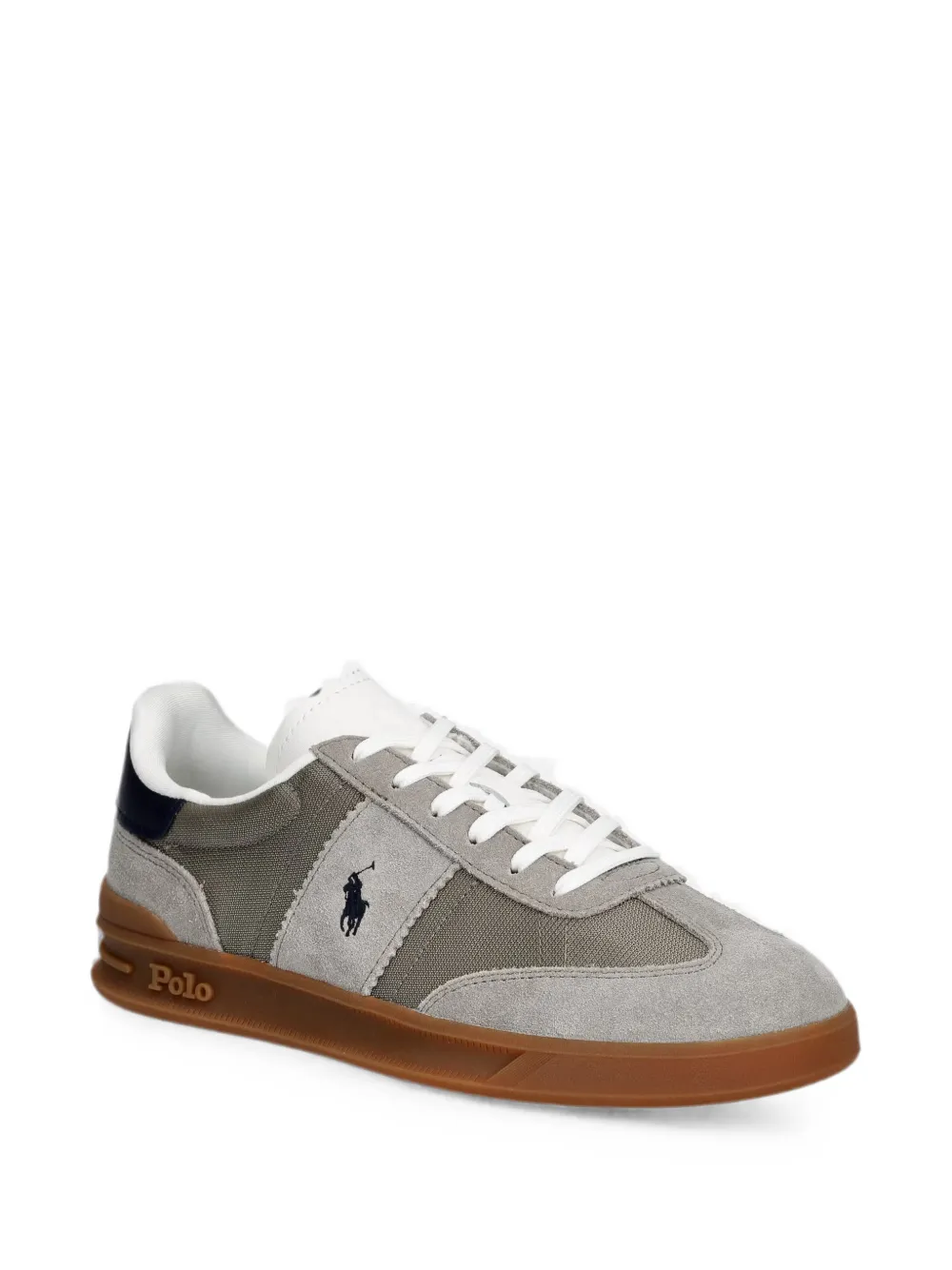 Polo Ralph Lauren panelled suede-trim sneakers Grijs