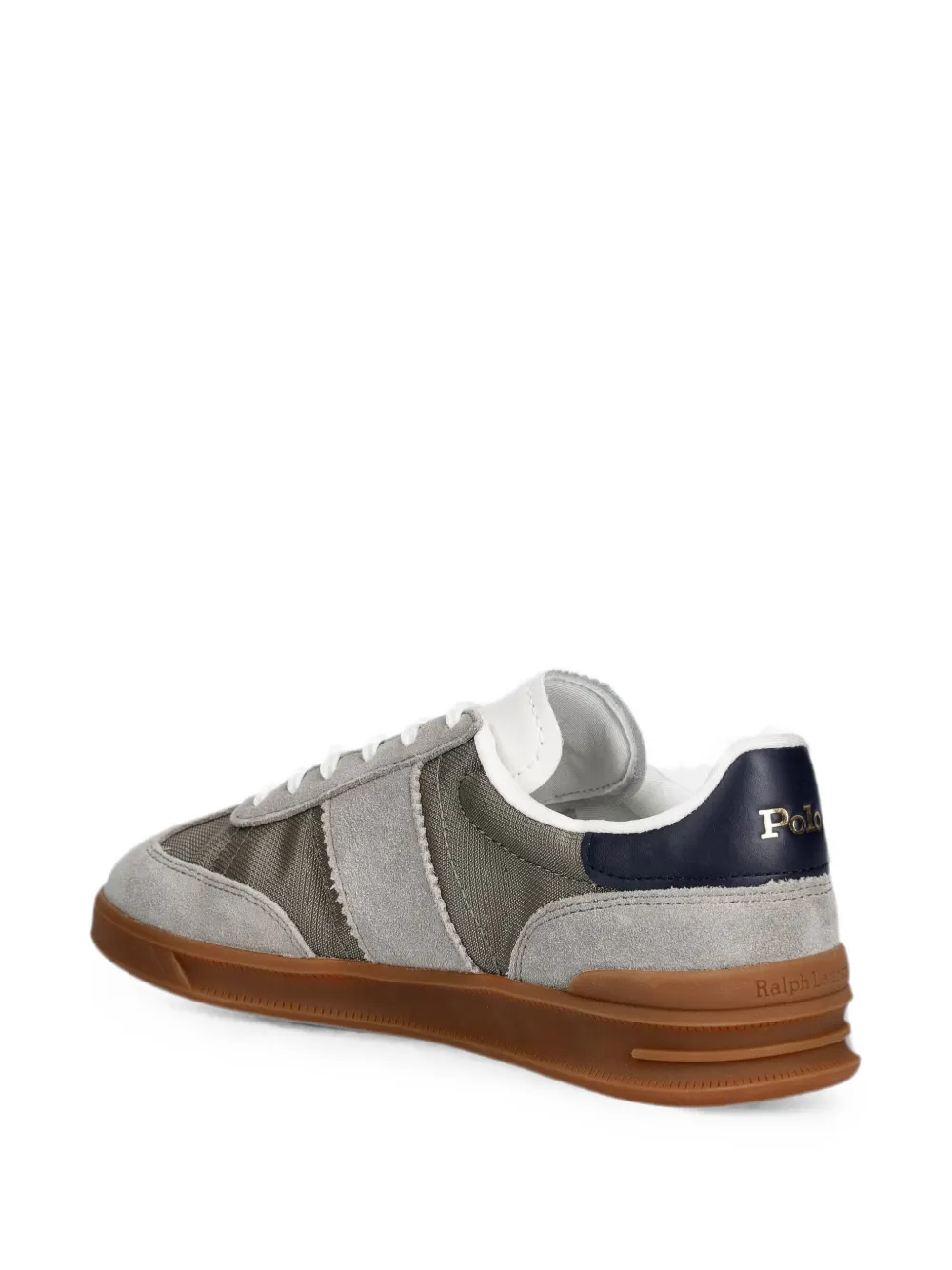 Polo Ralph Lauren panelled suede-trim sneakers Grijs