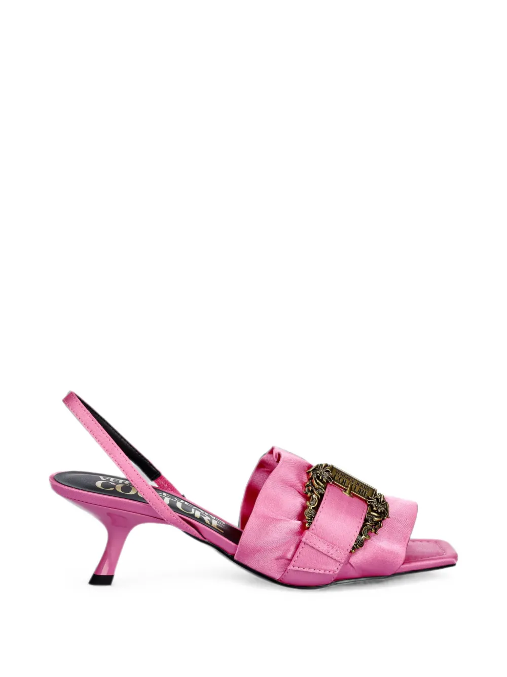 Versace Jeans Couture buckle-detail ruffled sandals Roze