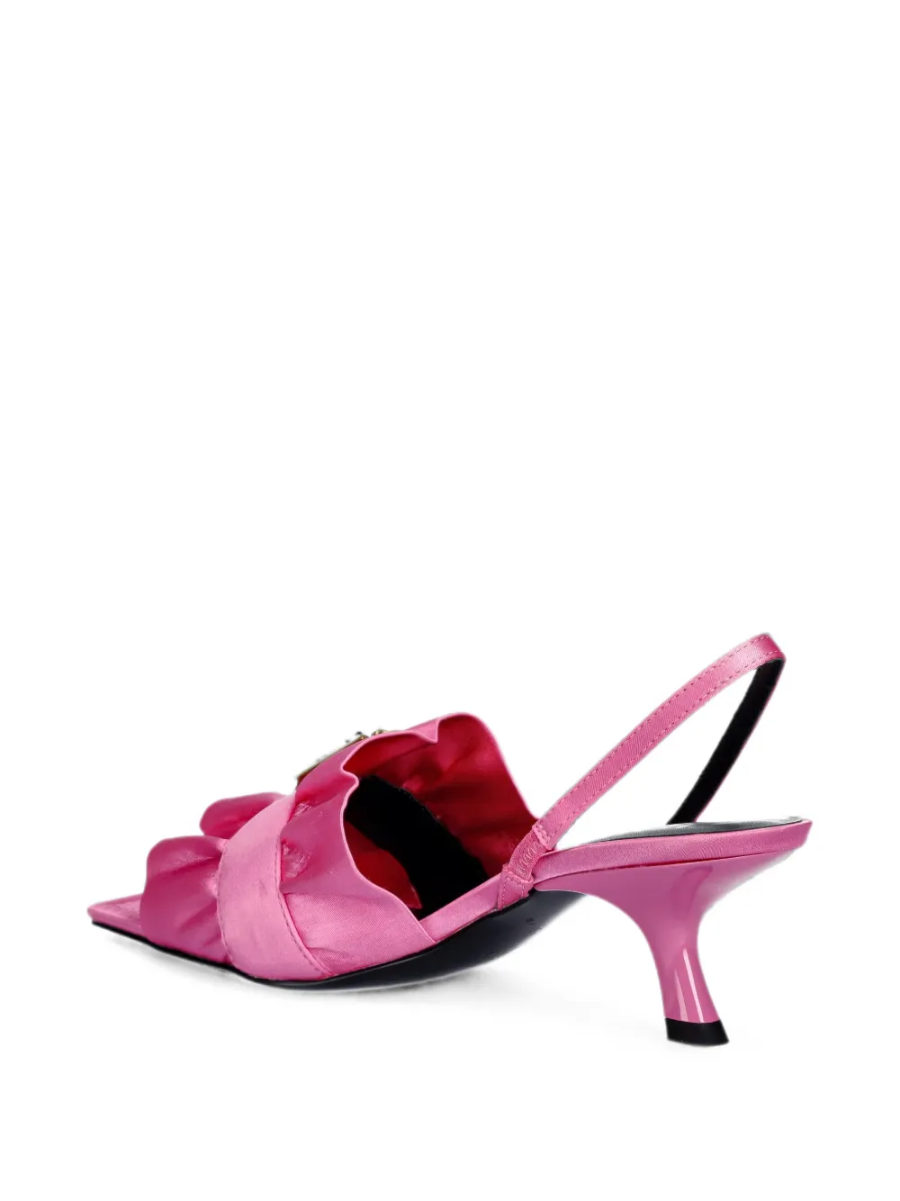 Versace Jeans Couture buckle-detail ruffled sandals Roze