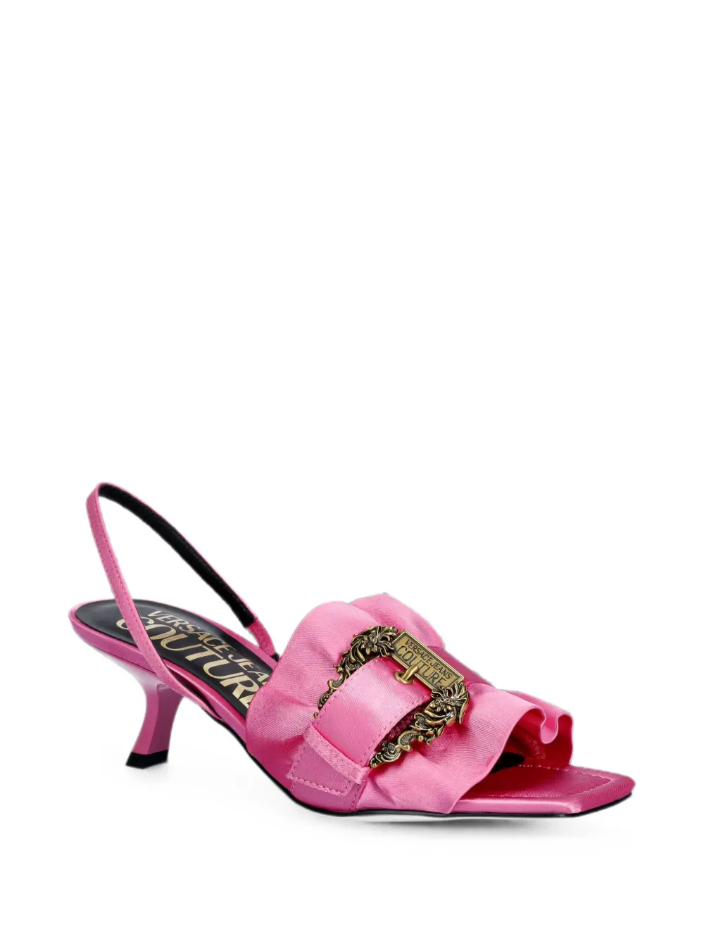 Versace Jeans Couture buckle-detail ruffled sandals Roze
