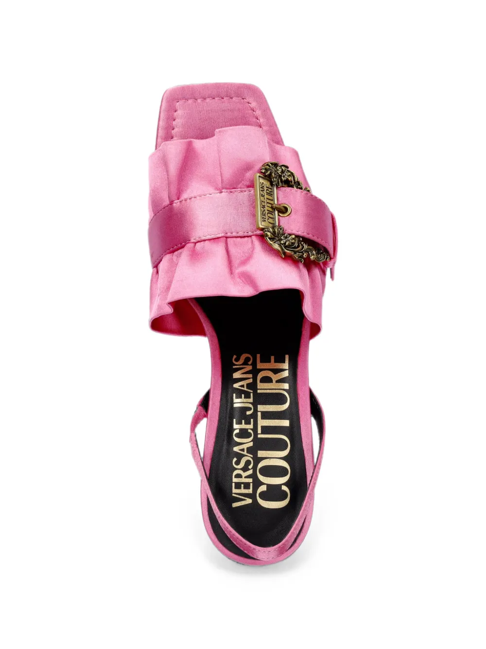 Versace Jeans Couture buckle-detail ruffled sandals Roze