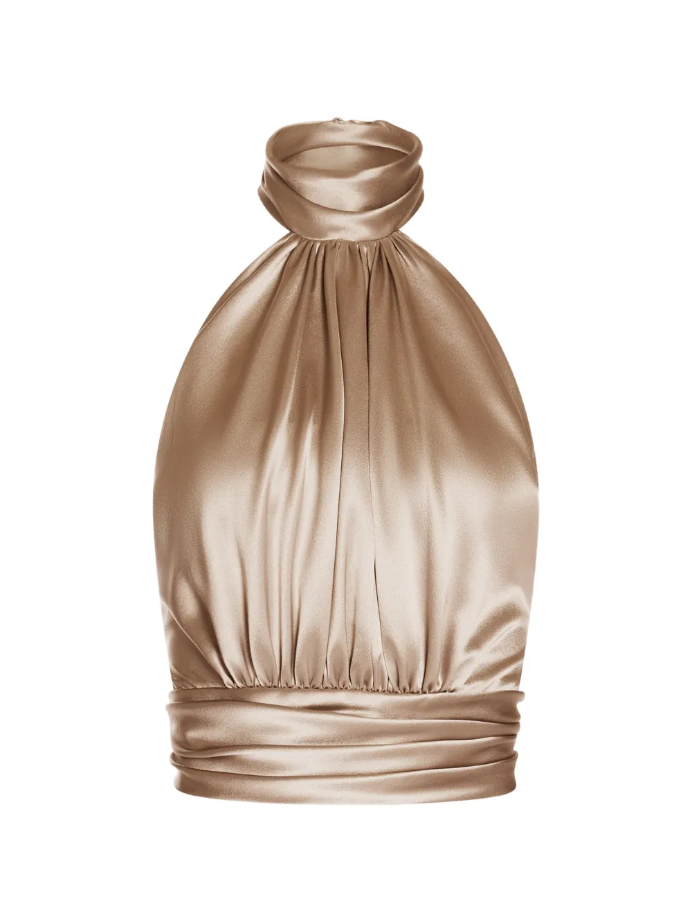 ALEXIA & ANTONIA draped halter silk blouse - Toni neutri