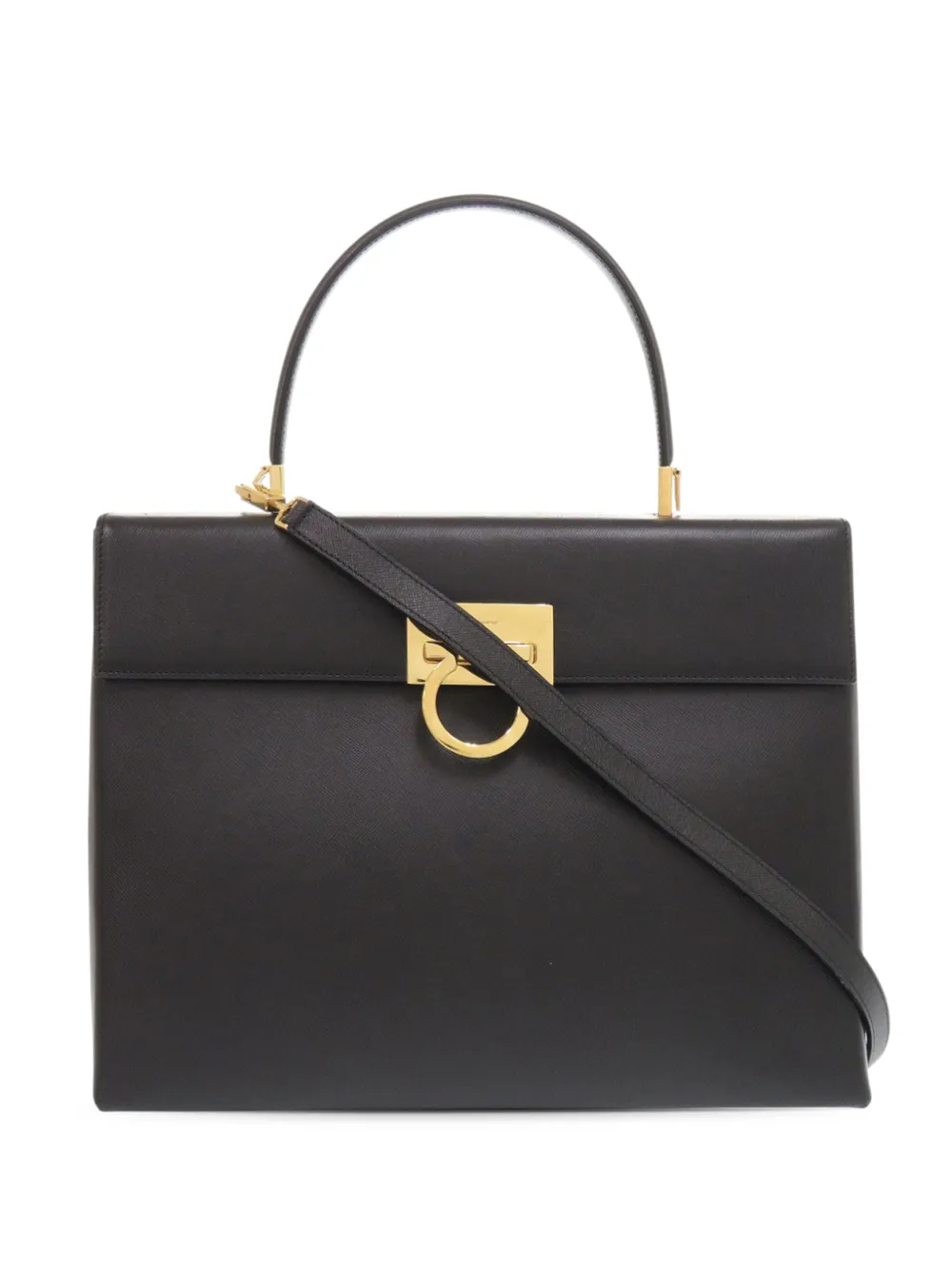 Ferragamo Pre-Owned 2022-2025 Leather Gancini Top Handle Bag satchel - Nero