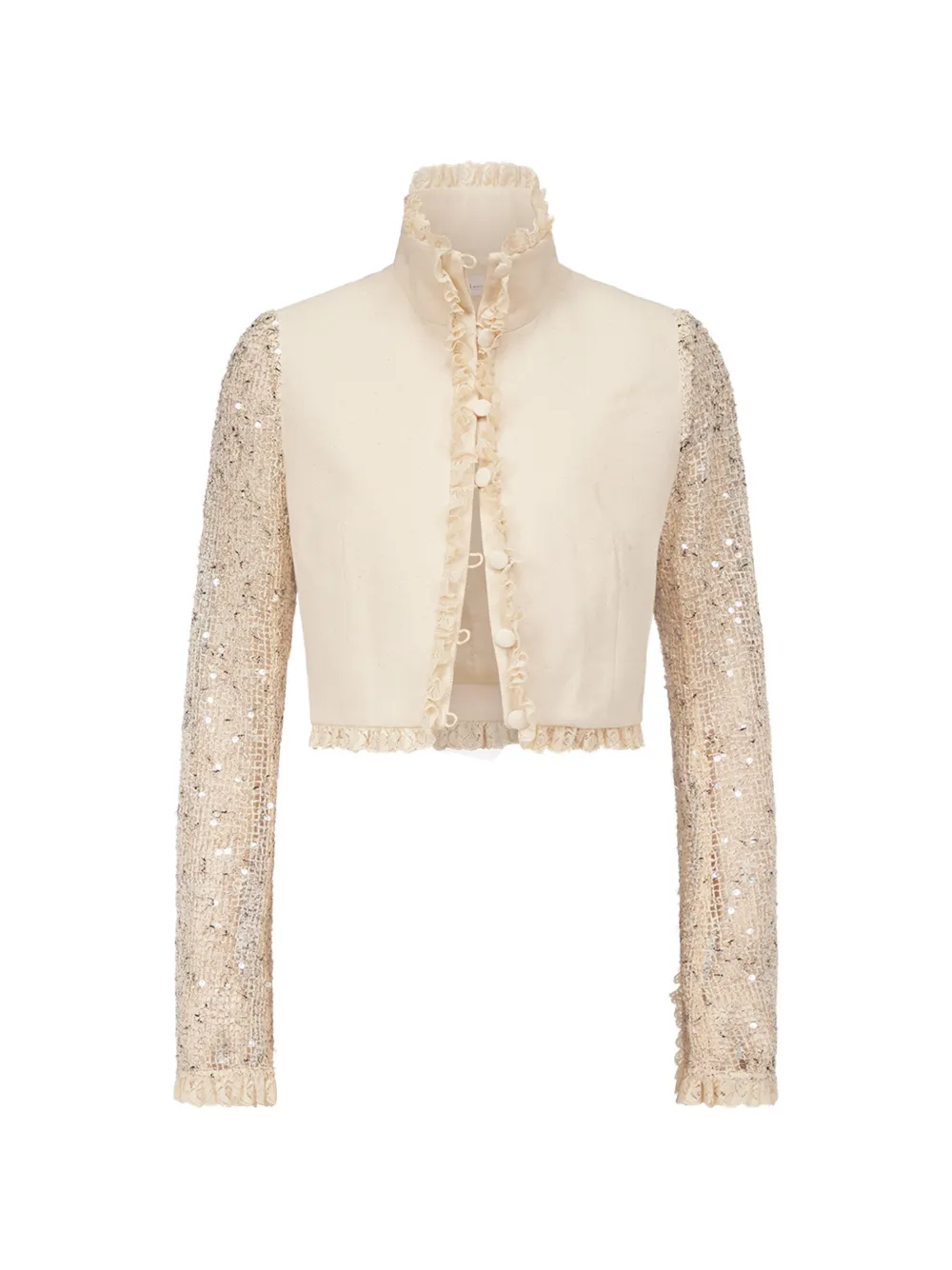 Ludovic de Saint Sernin Odile ruffled sequin jacket - Toni neutri