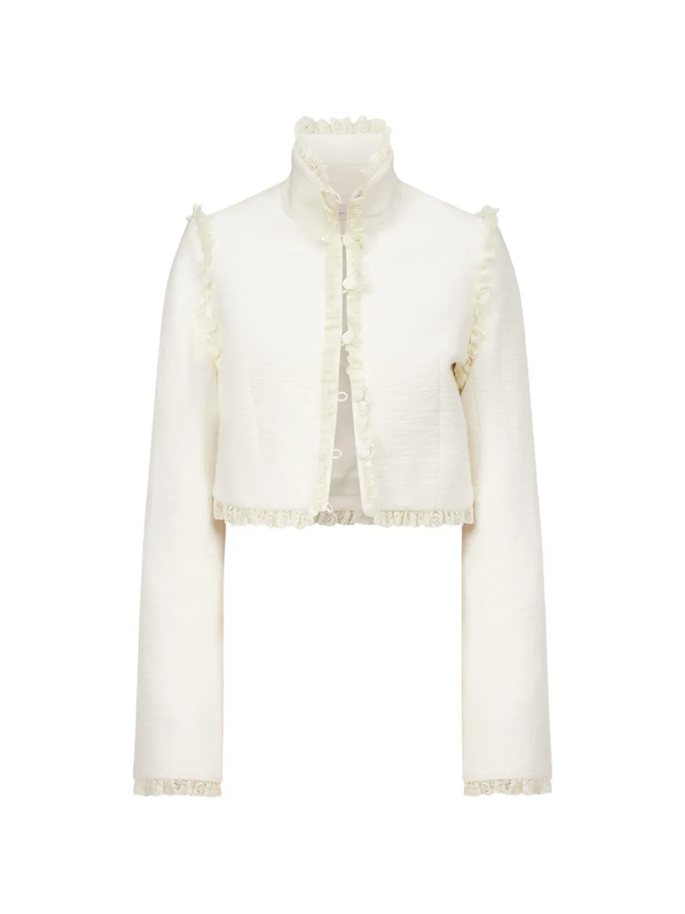 Ludovic de Saint Sernin Odile ruffled cotton jacket - Weiß
