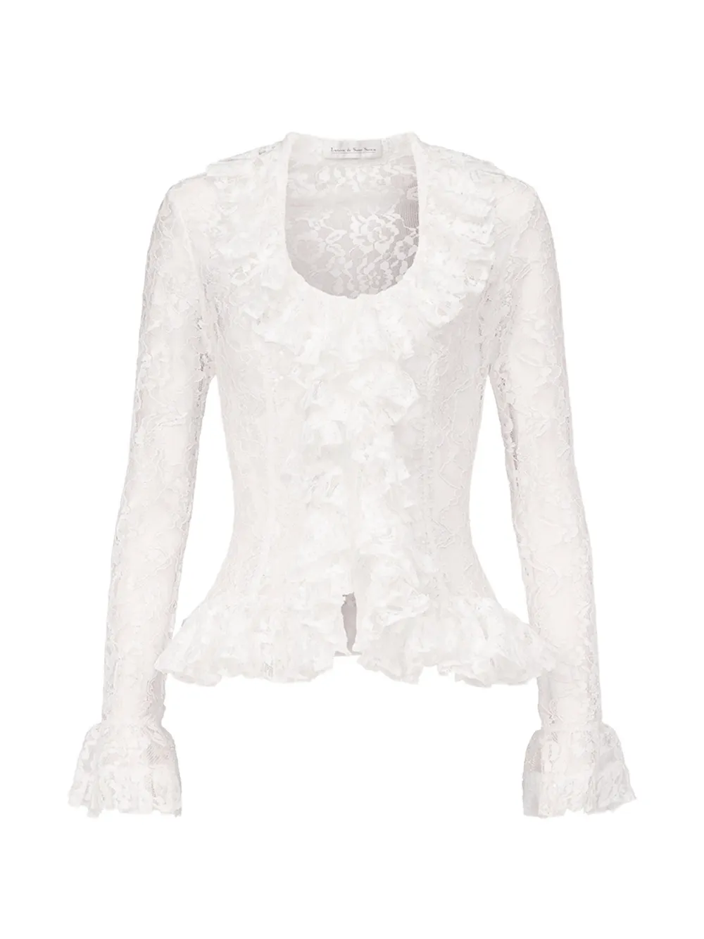 Ludovic de Saint Sernin ruffled lace top - Bianco