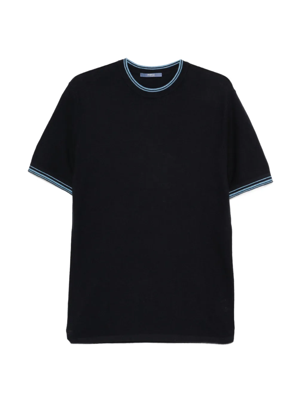 People Of Shibuya contrast-trim short-sleeve T-shirt - Blu