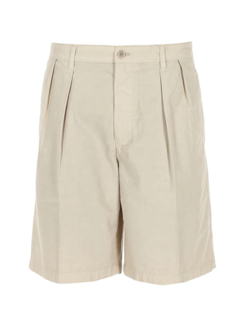 pleated cotton shorts