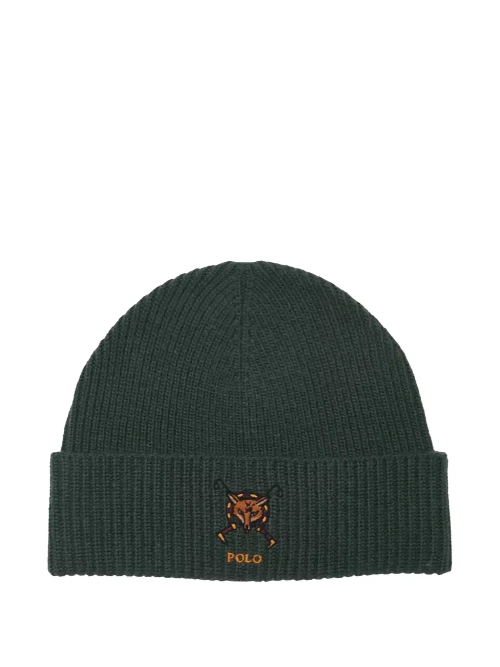 Polo Ralph Lauren Fox-embroidered Beanie Hat In Green