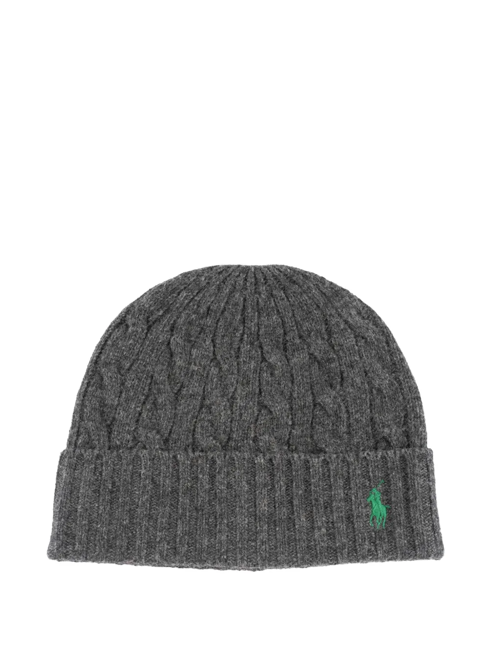 Polo Ralph Lauren Pony Cable-knit Beanie Hat In Gray