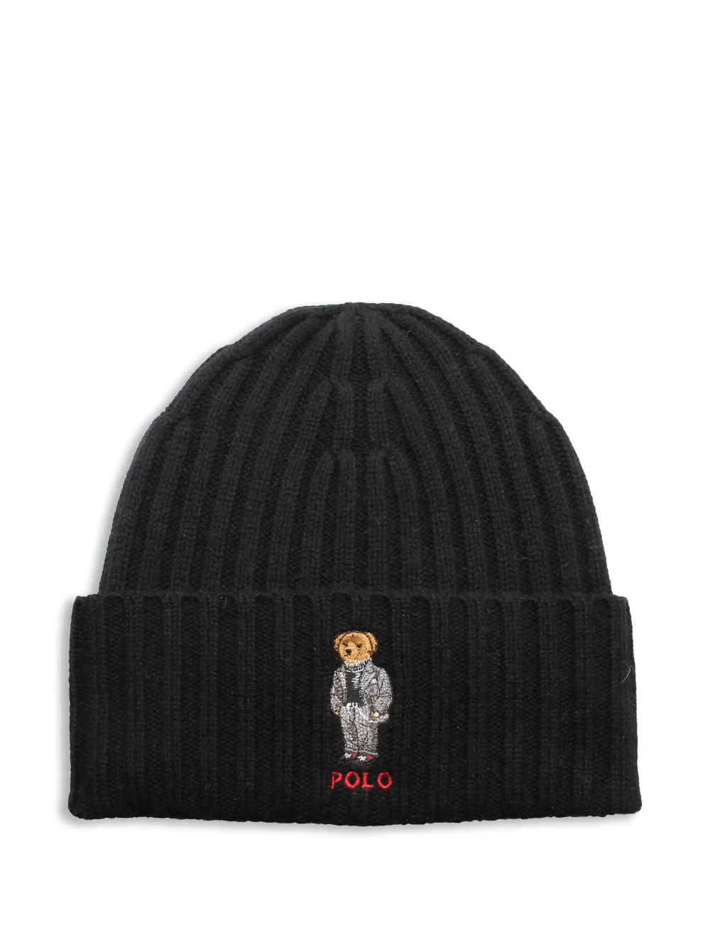 Polo Ralph Lauren bear-embroidered beanie hat - Nero