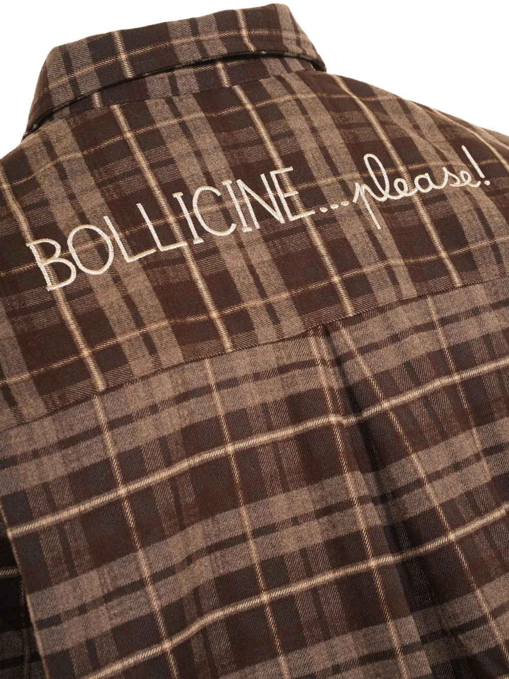 MC2 Saint Barth Geruite blouse met geborduurd logo Bruin