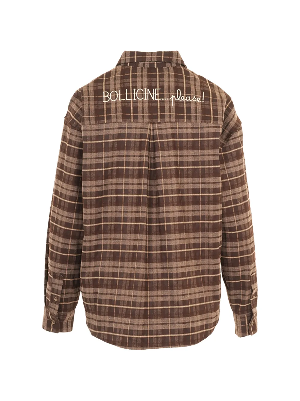 MC2 Saint Barth Geruite blouse met geborduurd logo Bruin