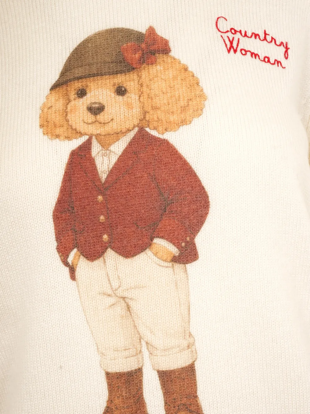 MC2 Saint Barth Trui met geborduurd logo en grafische print Beige