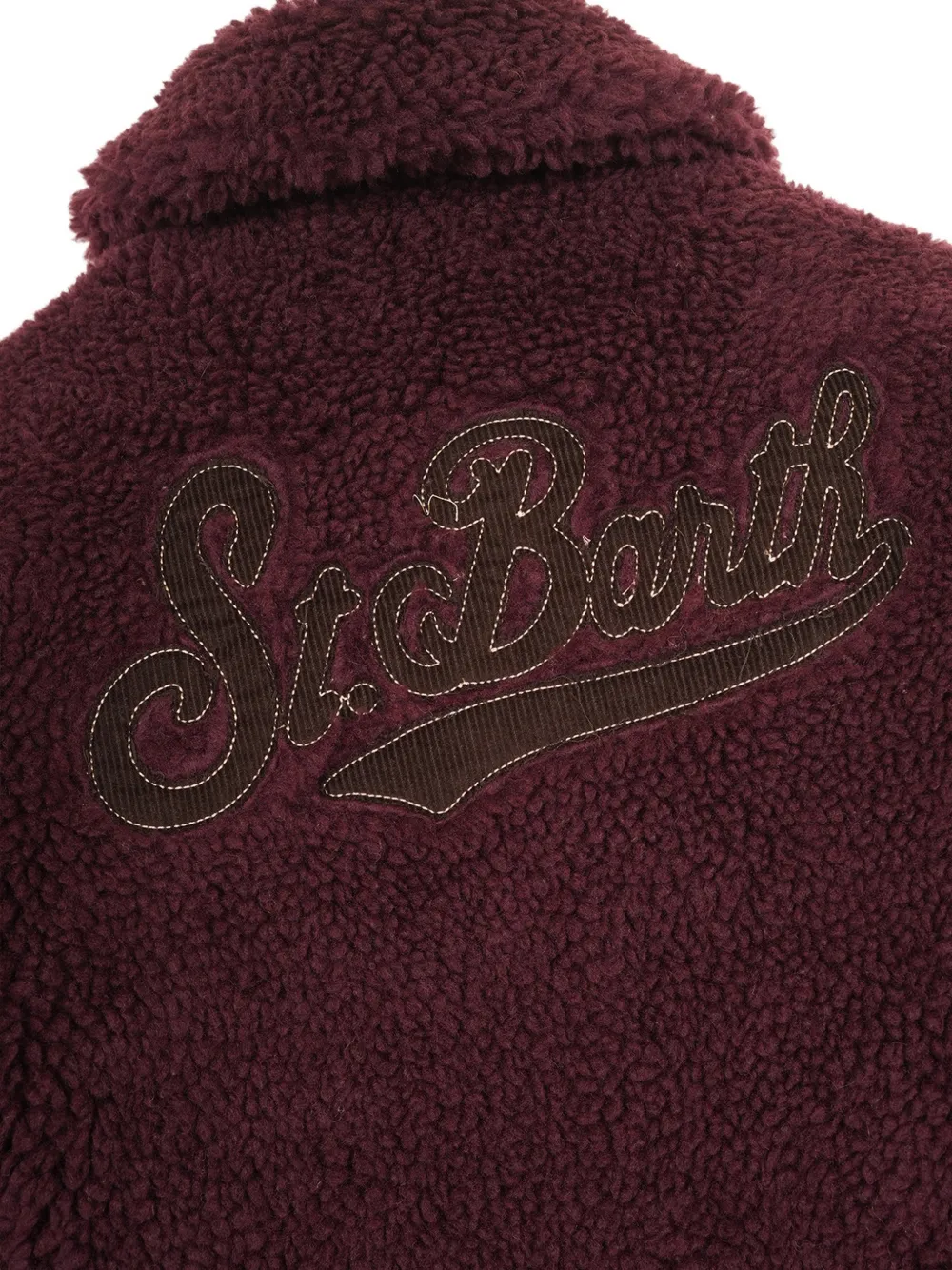 MC2 Saint Barth Jas van imitatielammy met logo-patch Rood
