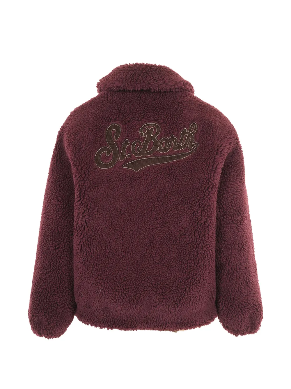 MC2 Saint Barth Jas van imitatielammy met logo-patch Rood