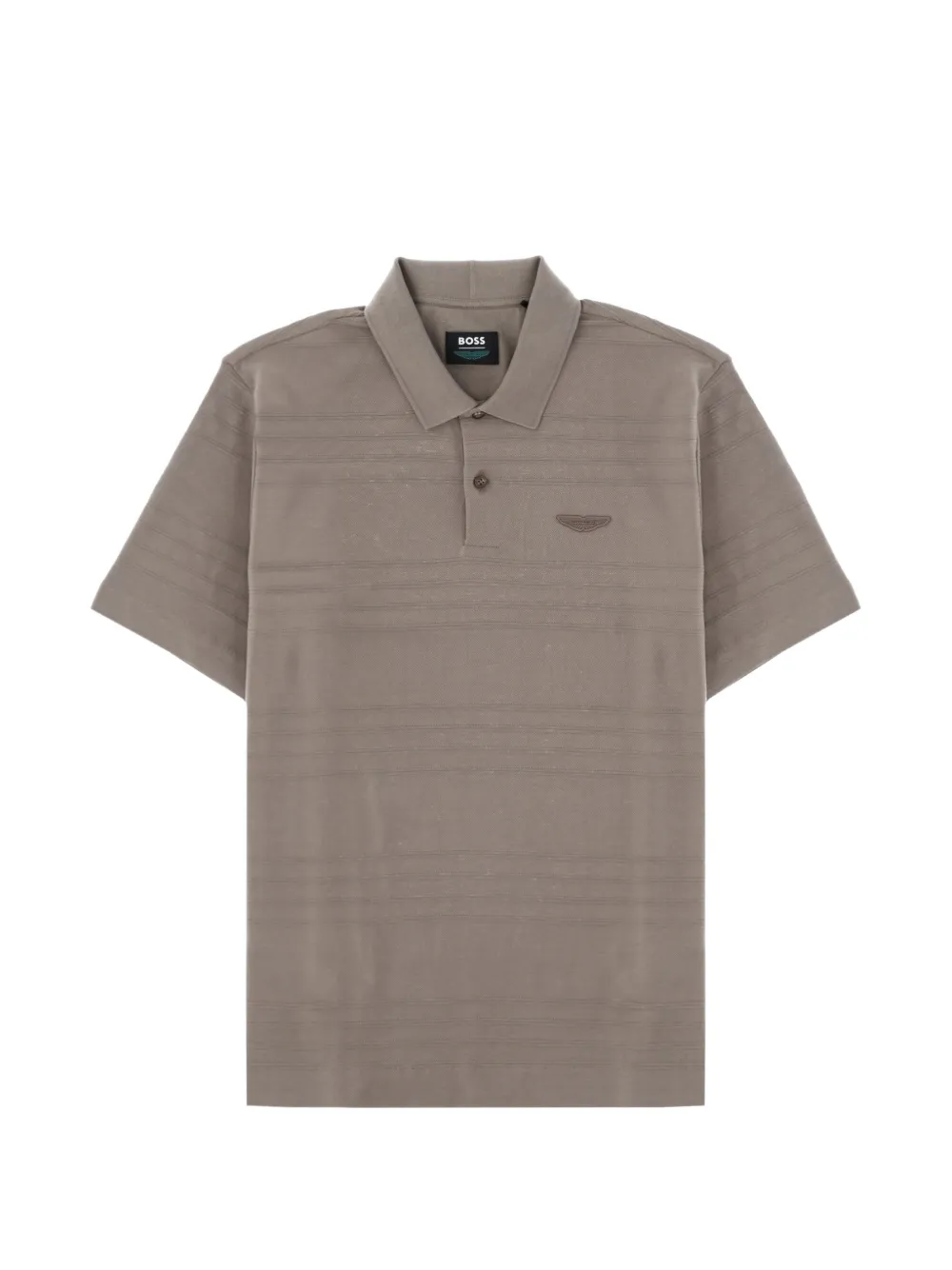 BOSS x Aston Martin horizontal-stripe cotton polo shirt - Grigio