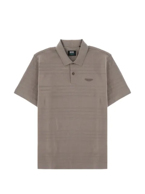 BOSS x Aston Martin horizontal-stripe cotton polo shirt