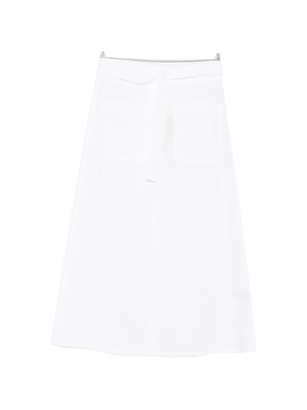 TOTEME belted patch-pocket skirt - Bianco