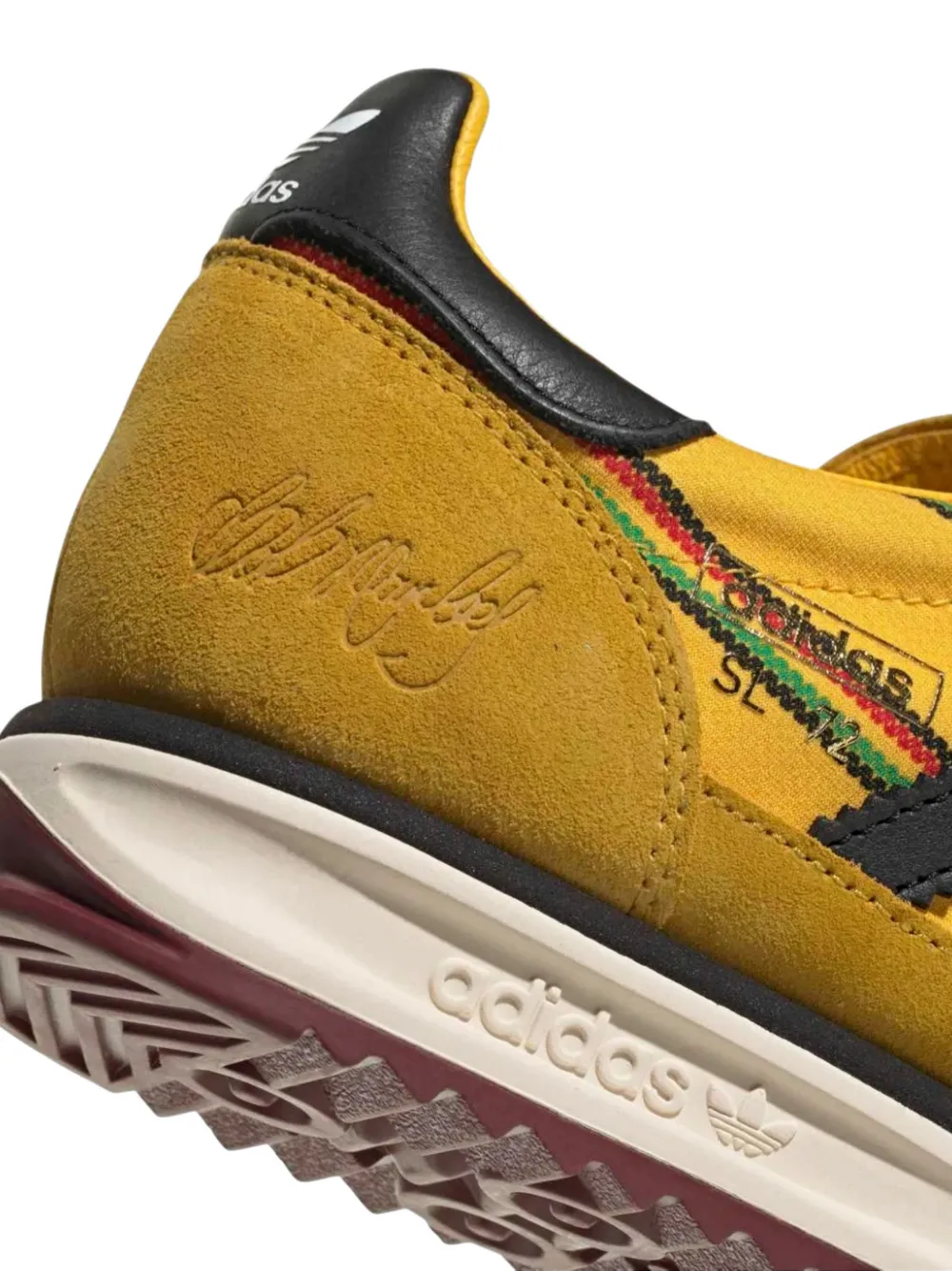 adidas x Bob Marley SL72 RS gestreepte sneakers Geel