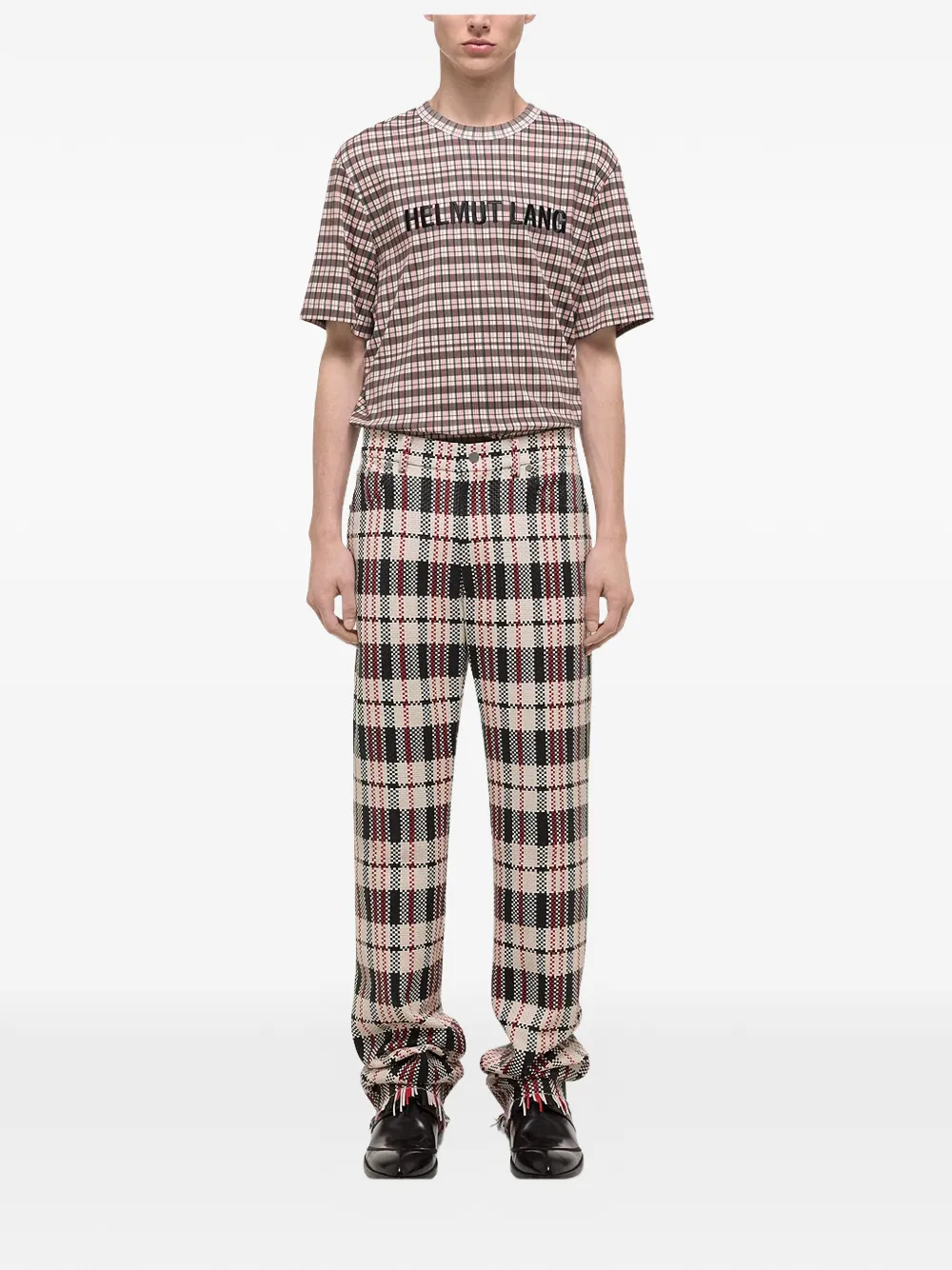 Helmut Lang Leren broek Beige