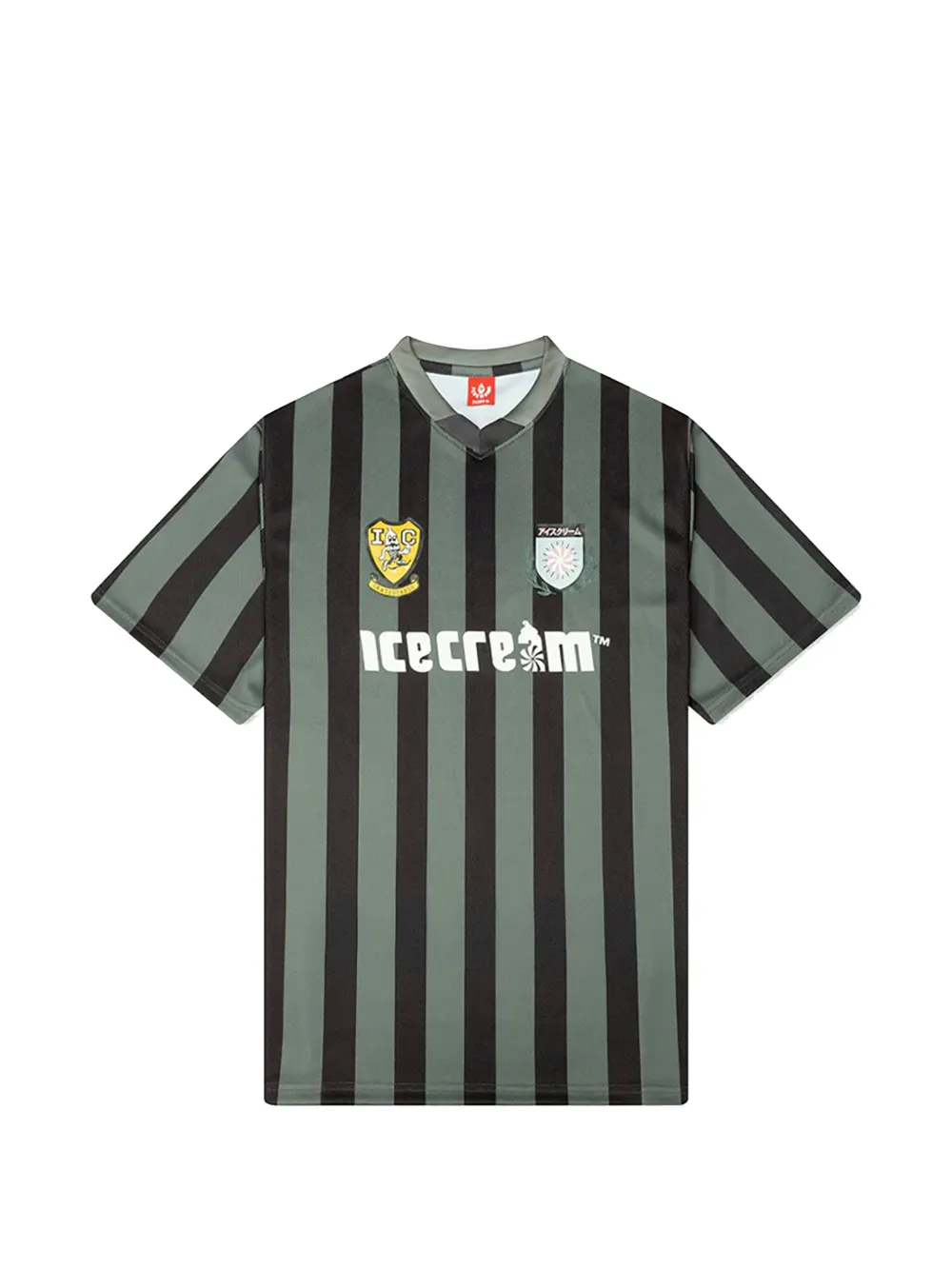 Icecream Striped Logo-print T-shirt In Green