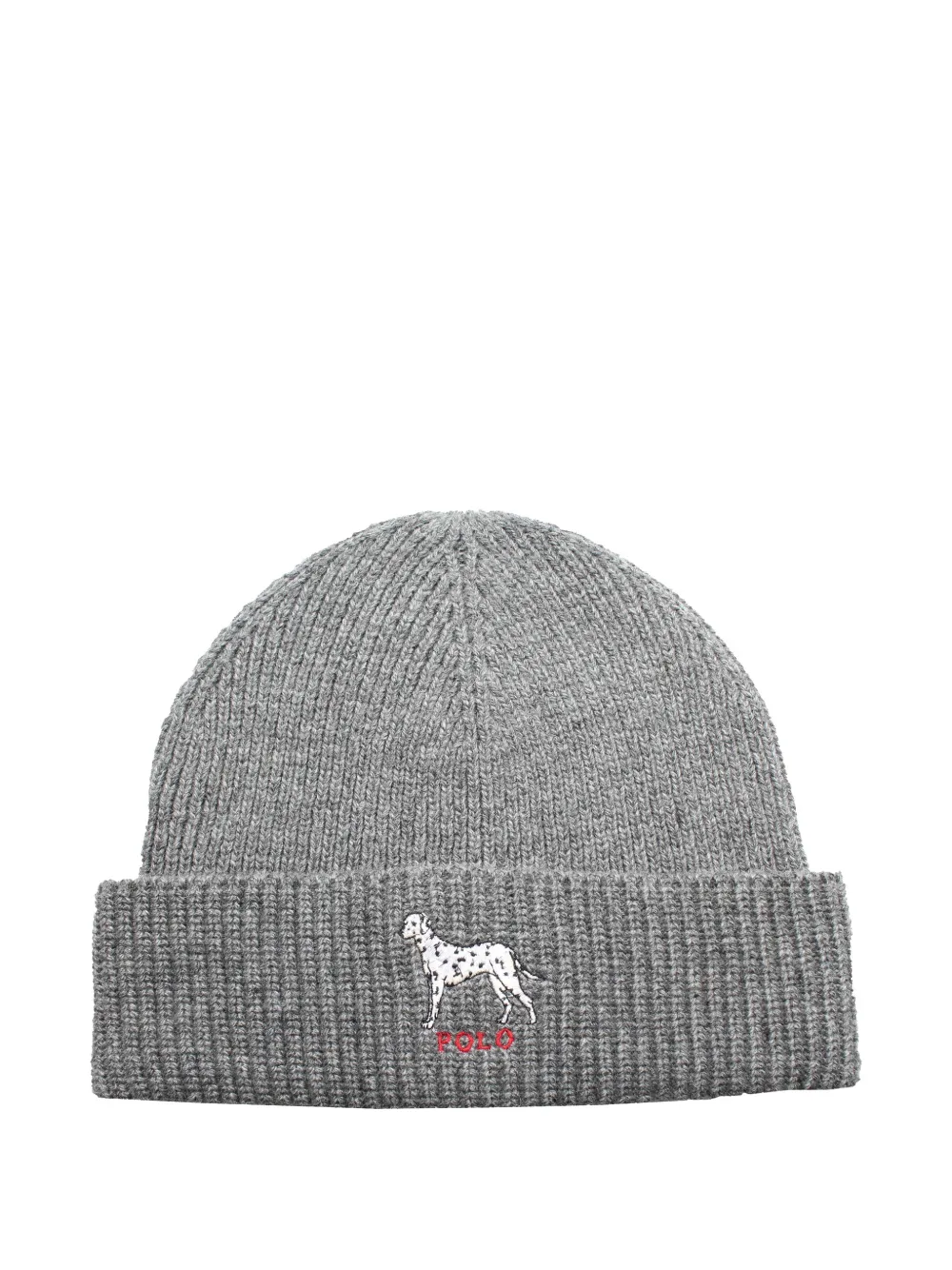 Polo Ralph Lauren Dalmatian-embroidered Beanie Hat In Gray