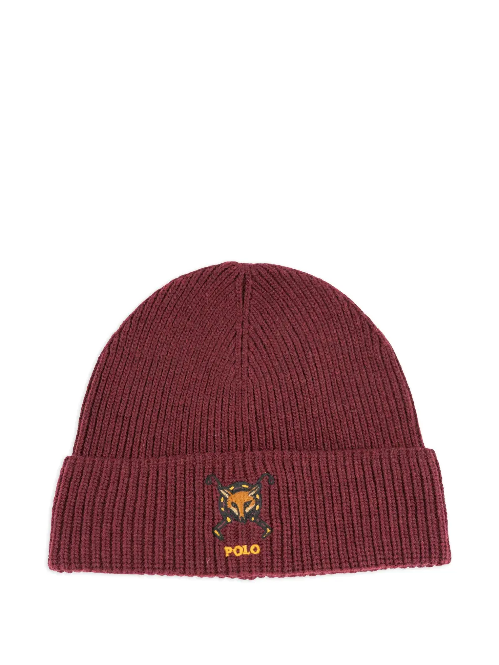 Polo Ralph Lauren embroidered rib-knit beanie hat - Rosso