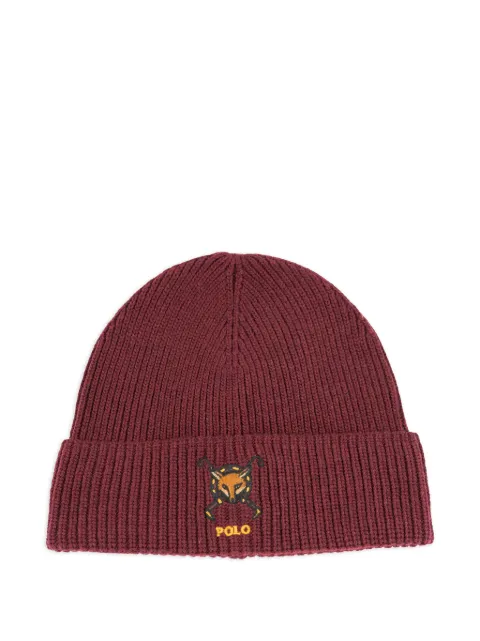 Polo Ralph Lauren шапка бини в рубчик с вышивкой