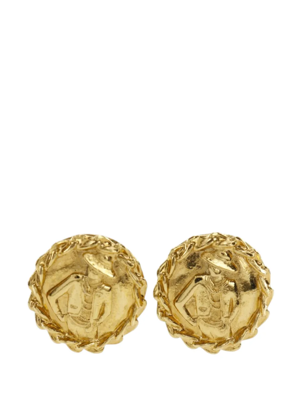 CHANEL Pre-Owned 1970-1970 Gold Plated Mademoiselle Clip On Earrings costume earrings - Oro