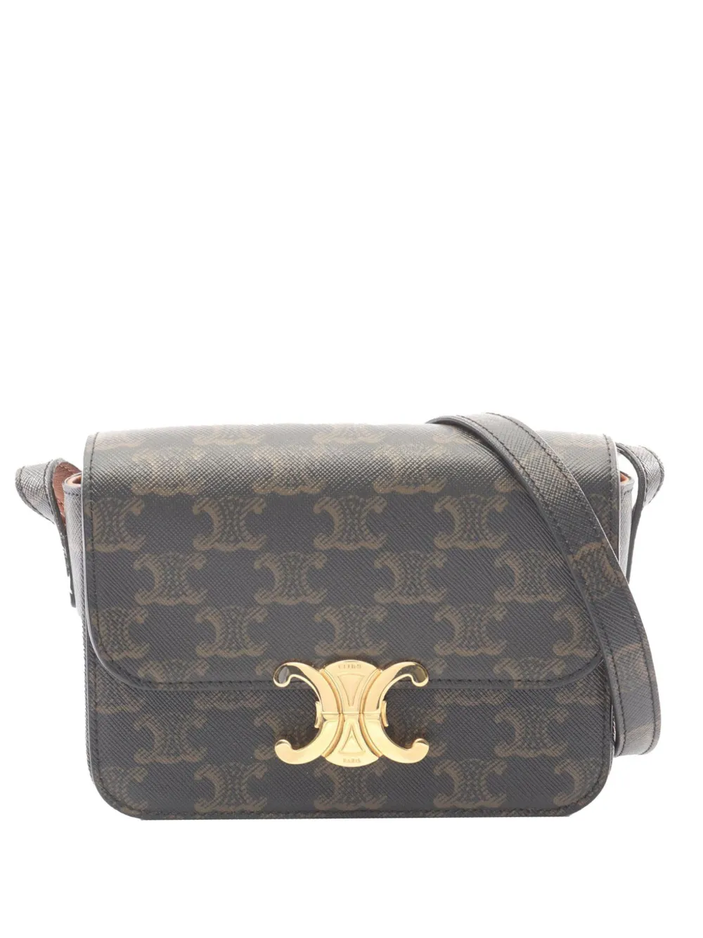 Celine Pre-Owned 2021-2026 Small Triomphe Canvas Claude crossbody bag - Nero