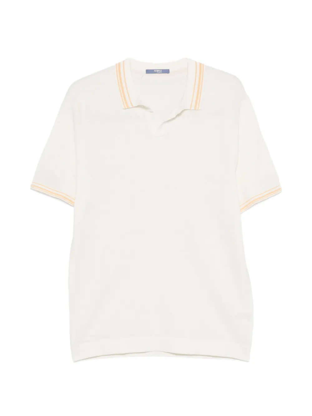 People Of Shibuya stripe-trim T-shirt - Toni neutri