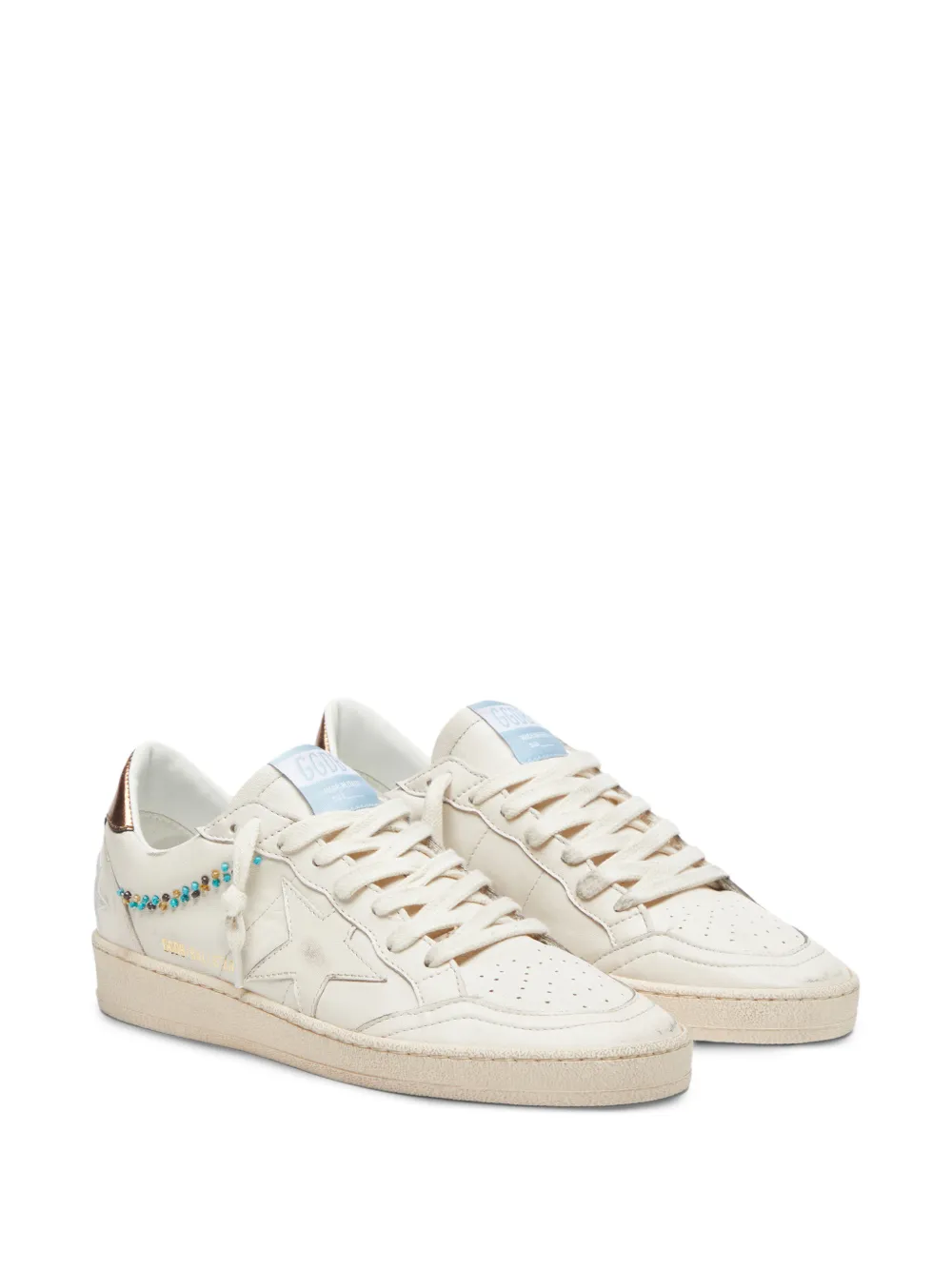Golden Goose Ball Star sneakers met metallic hiel geborduurde kralen en nappa ster Beige