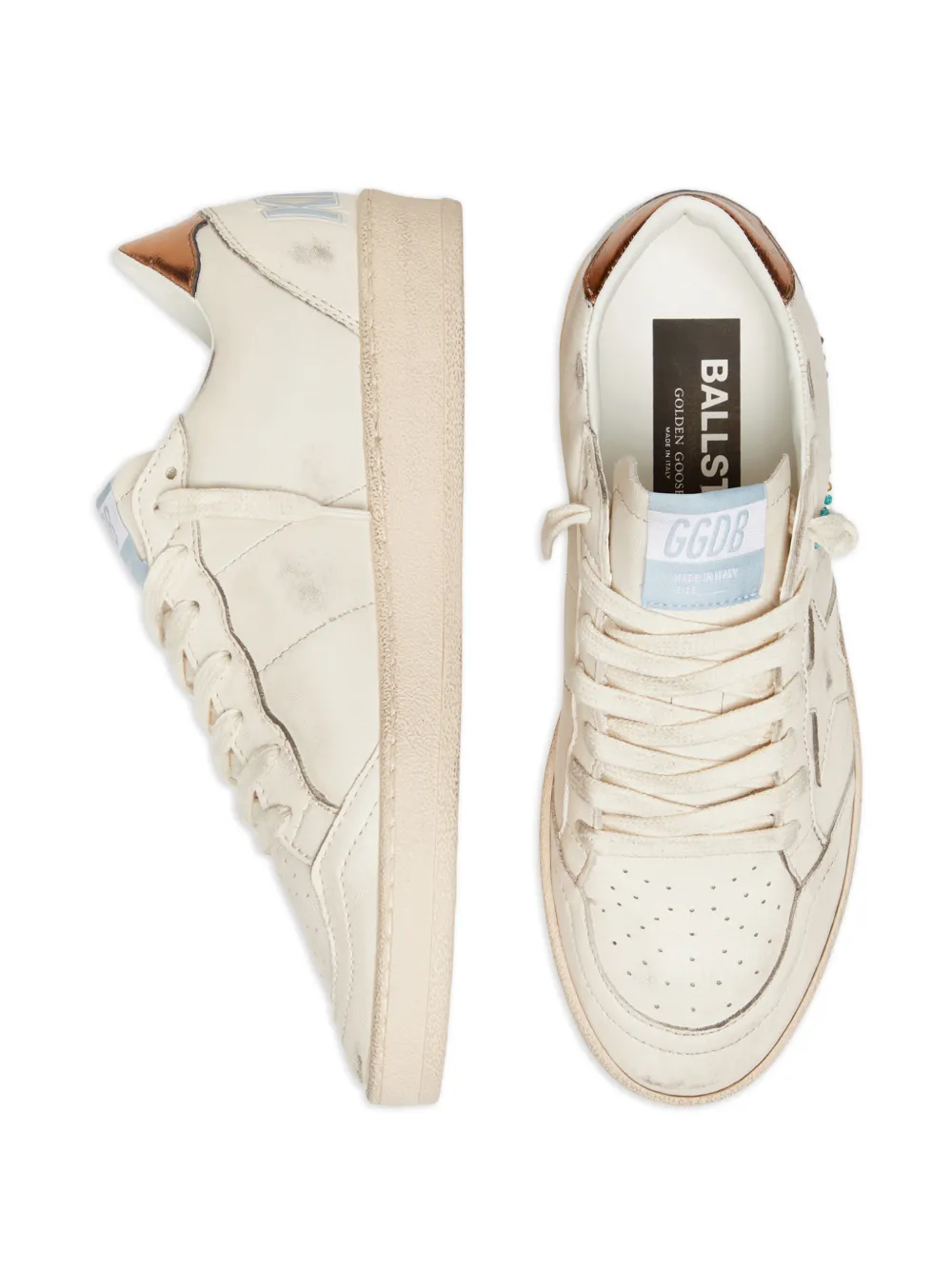 Golden Goose Ball Star sneakers met metallic hiel geborduurde kralen en nappa ster Beige