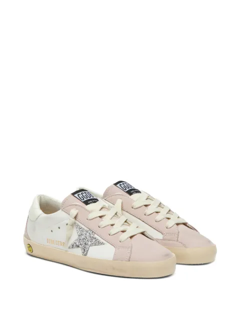 Golden Goose Kids Super Star leather upper glitter star nabuk toe and spur leather heel