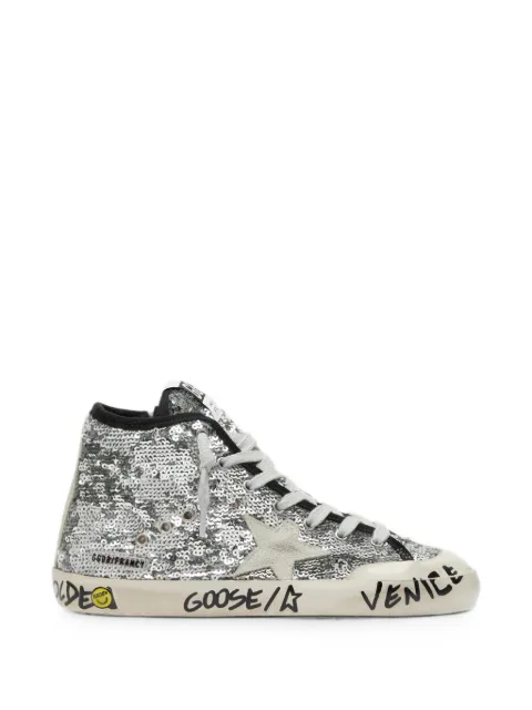 Golden Goose Kids Francy paillettes upper toe and tongue suede star and list rubber penstar