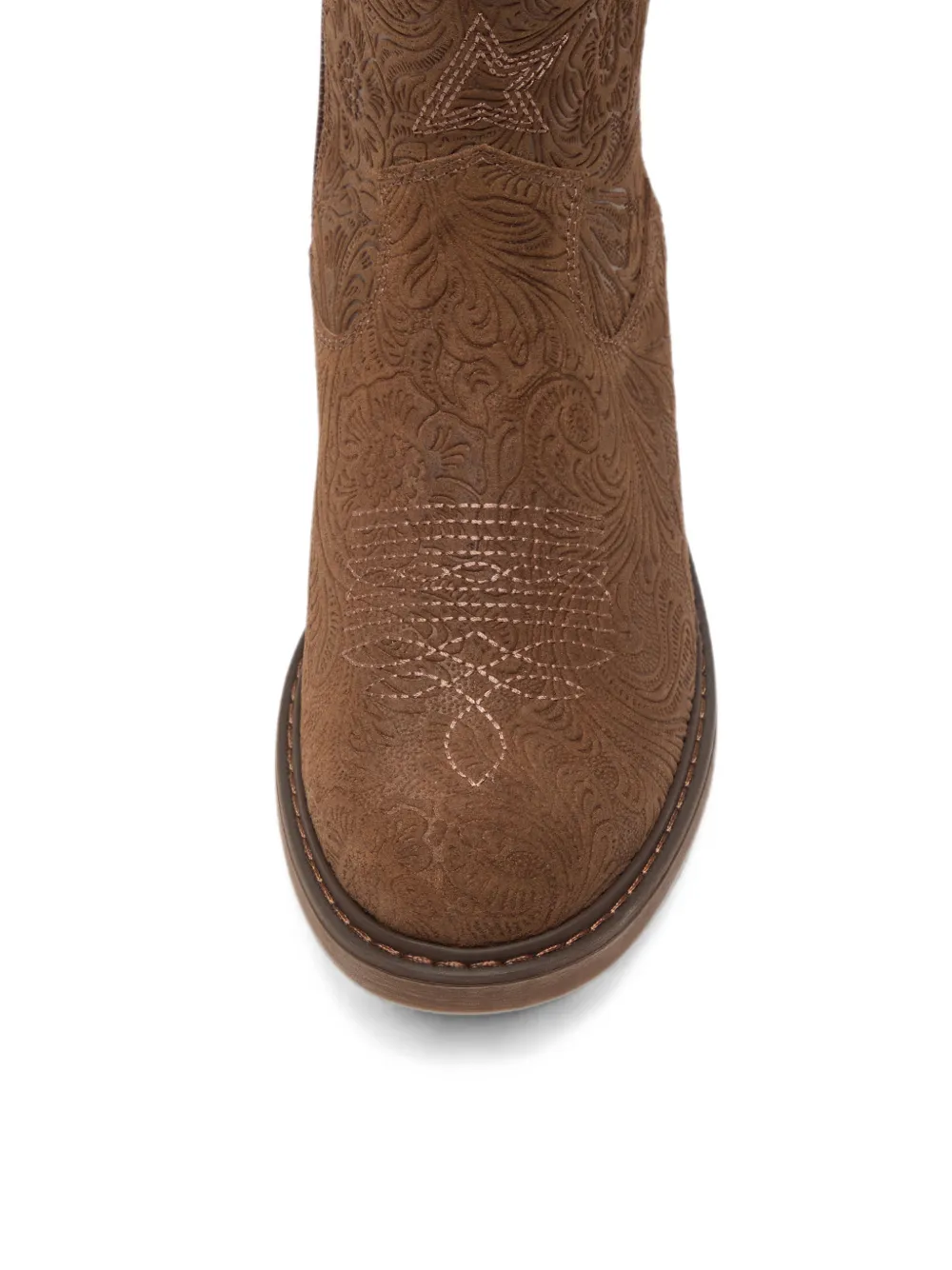 Golden Goose Kids Wish Star suede with flowers embossed boots Bruin