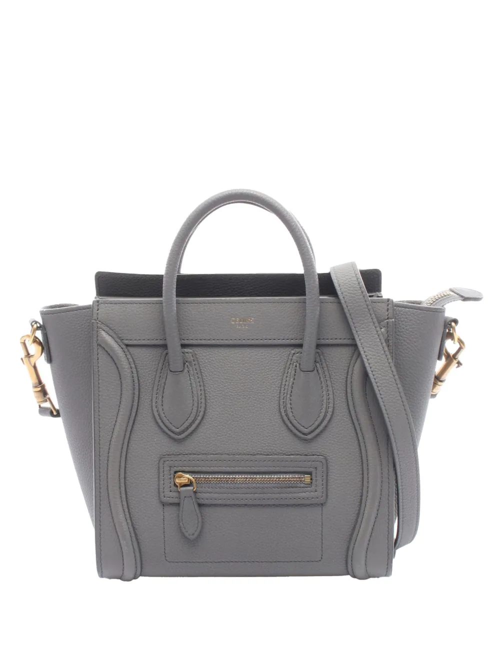 Celine Pre-Owned 2010-2026 Nano Leather Luggage Tote satchel - Grigio