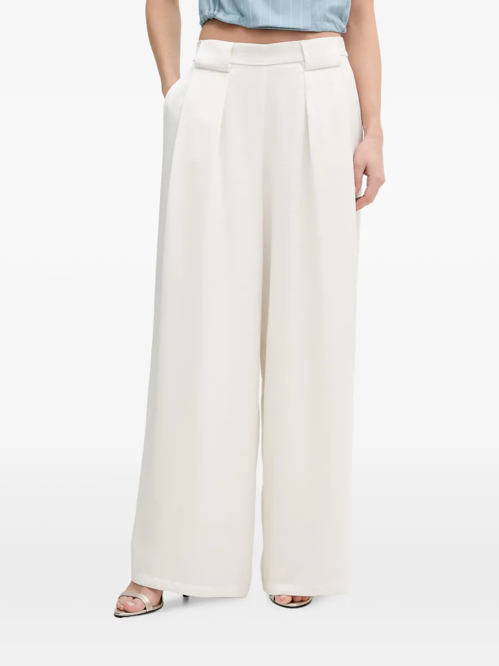 DKNY high-rise pleated palazzo pants - Toni neutri