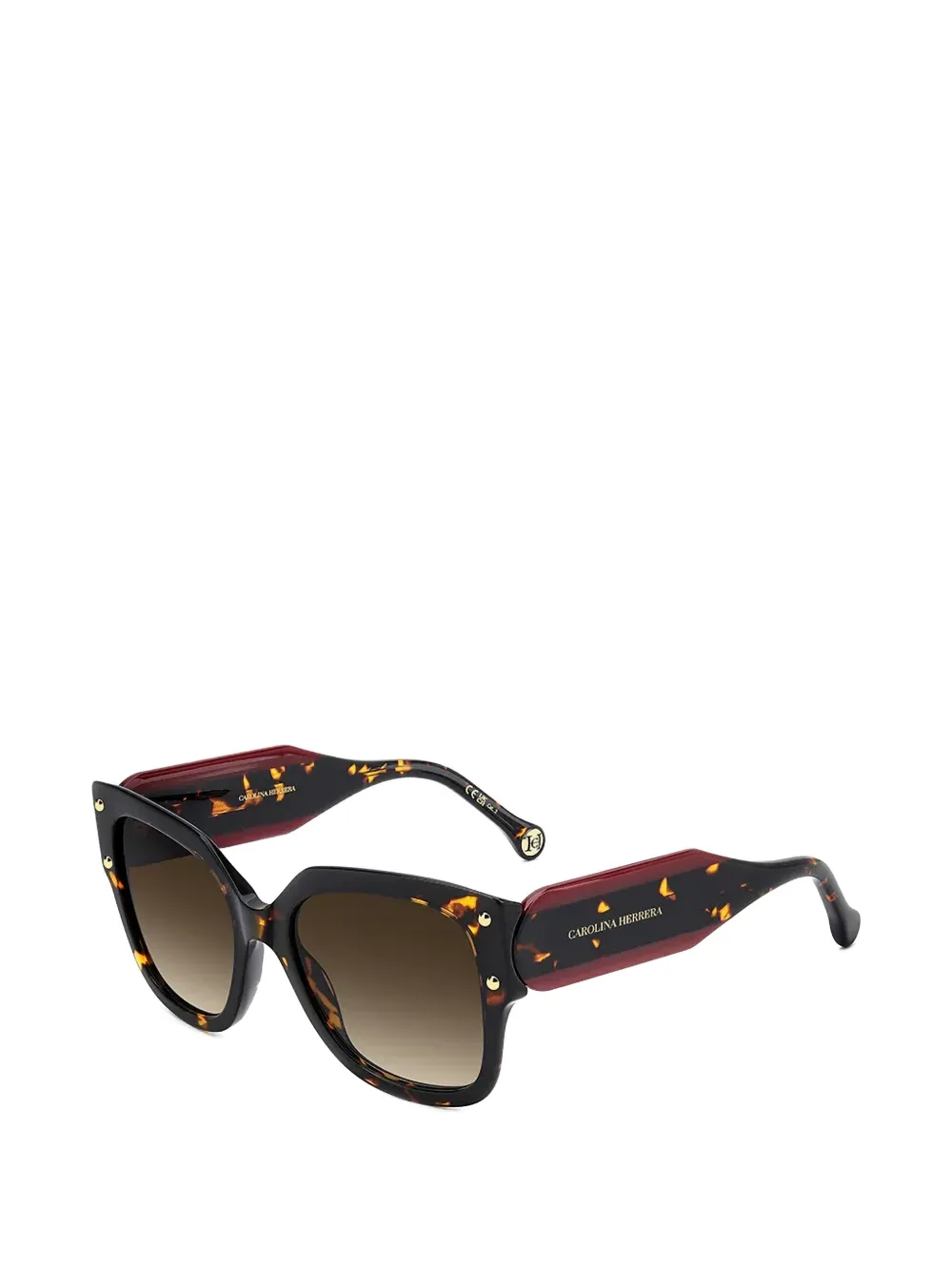 Carolina Herrera Zonnebril met schildpadschild-effect Bruin